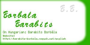 borbala barabits business card